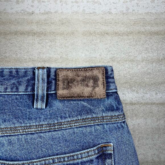 Duluth Trading Jeans Light Wash Work Wear Denim Straight Fit Tan Logo - Picture 4 of 6